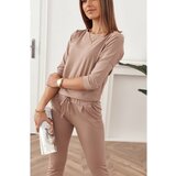 Fasardi Women's coverall fastened at the back with a cappuccino zipper Cene
