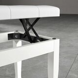  Klavirska stolica/klupa s podesivom visinom i jastukom od umjetne kože za klavir i klavijaturu 64 x 35 x 45-55 cm bijela | shoptok.hr
