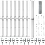 vidaXL zavarena žičana ograda sa 13 flanš postova 0.6x100 m pocinčani čelik | shoptok.hr