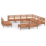 The Living Store Vrtna sedežna garnitura 11-delna trdna borovina medeno rjava - Vrtna Sedežna Garnitura, (21421898) | Shoptok.si