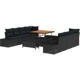 vidaXL Vrtna sedežna garnitura z blazino s shranjevanjem 11 pcs Črna, (5000135047) | Shoptok.si