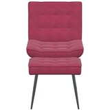 vidaXL Stol za sproščanje s stolčkom vinsko rdeč žamet | Shoptok.si