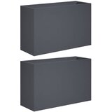  Vrtna saksija 2 kom. Antracit 80 x 30 x 40 cm Čelična vrata | shoptok.hr