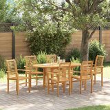 vidaXL 7-dijelni vrtni set za objedovanje od masivnog drva teak | shoptok.hr