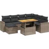  8-dijelni set vrtnih sofa od poliratana s jastucima sivi | shoptok.hr
