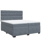  Krevet s oprugama i madracem tamnosivi 200x200 cm baršunasti | shoptok.hr
