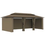  Sjenica sa zastorima 600 x 298 x 270 cm smeđe-siva 180 g/m² | shoptok.hr