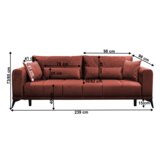 Kondela Raztegljiv kavč, terakota, GRACE BIG SOFA | Shoptok.si