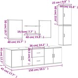  7-dijelni set kupaonskog namještaja boja hrasta drveni | shoptok.hr