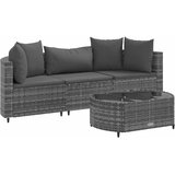  4-dijelni set vrtnih sofa od poliratana s jastucima sivi | shoptok.hr