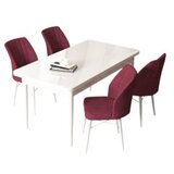 Hanah home set trpezarijski sto i 4 stolice arp white burgundy | Eponuda.com