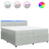  Krevet s oprugama i madracem svjetlosivi 200x200 cm baršunasti | shoptok.hr