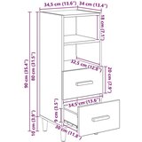 vidaXL Strani šal Črni hrast 34 x 34.5 x 90 cm Konstruiran les | Shoptok.si