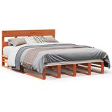 vidaXL Okvir kreveta bez madraca voštano smeđi 135x190 cm od borovine | shoptok.hr