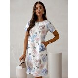 Resti Simple women's knee-length dress with short sleeves featuring a floral pattern | Shoptok.si