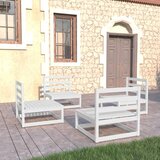 Maison Chic Seti vrtnega pohištva - Vrtna garnitura - Vrtni pohištvo set 4-delna bela trdna borovina, (21809391) | Shoptok.si