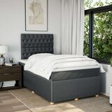 vidaXL Krevet s oprugama i madracem tamnosivi 120 x 200 cm od tkanine | shoptok.hr