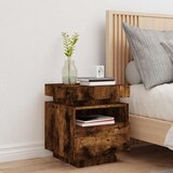  Noćni ormarić s LED svjetlima boja dimljenog hrasta 40x39x48,5 | Eponuda.com