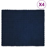 vidaXL Dežnik iz umetnega zajčjega krzna 4 pcs Morsko modra | Shoptok.si