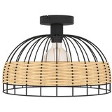 Eglo Anwick stropna svjetiljka E27, Ø38 cm, crna/ratan, 43398 | shoptok.hr