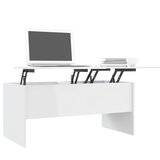  Stolić za kavu sjajni bijeli 102x50,5x46,5 cm konstruirano drvo | Shoptok.si