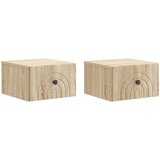  Noćni ormarić za montažu na zid s ladicama 2 pcs Hrast sonoma | Eponuda.com