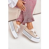 Boto Ladies Sneakers On A Platform With Golden Decorations Beige Fiorina | Shoptok.si