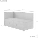 Ghado Sivi kutni dječji krevet s prostorom za odlaganje s madracem 90x200 cm Flexi - | shoptok.hr