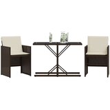  3-dijelni bistro set s jastucima smeđi od poliratana | shoptok.hr