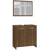  Set kupaonskog namještaja smeđa boja hrasta konstruirano drvo | shoptok.hr