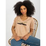 Fashion Hunters Camel women's T-shirt with app Cene