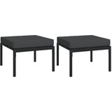 Maison Chic Vrtni stolčki - Vrtni stoli za noge s sivimi blazinami 2 kos 60x60x35cm jeklo JS1142, (21878231) | Shoptok.si