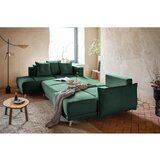 Miuform Zelena sklopiva kutna garnitura od samta (s lijevim kutom/u obliku slova "U") Lazy Lukka – | shoptok.hr