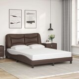  Posteljni okvir z vzglavjem rjav 140x190 cm umetno usnje, (21088921) | Shoptok.si