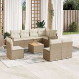 vidaXL 9-dijelni set vrtnih sofa s jastucima bež od poliratana | shoptok.hr