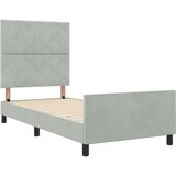 vidaXL Krevet s okvirom Svjetlosiva 100x200 cm Baršun | shoptok.hr
