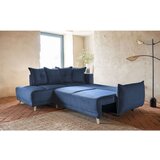 Miuform Tamno plava sklopiva kutna garnitura od samta (s lijevim kutom) Lazy Lukka – | shoptok.hr