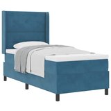 Box spring krevet s uzglavljem Plava 80 x 200 cm Baršun - Tamno plava 80 x 200 cm Prošiveno gumbima | shoptok.hr