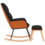  Stolica za ljuljanje od tkanine s osloncem za noge crna | shoptok.hr