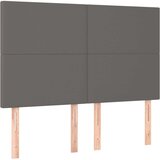 Posteljno vzglavje sivo 144x5x118/128 cm umetno usnje, (20932220) | Shoptok.si