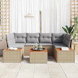  Sjedeća garnitura za vrt 6 kom. Bež Poli ratan | shoptok.hr