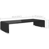 Za TV/Monitor Staklo Crni 60x25x11 cm | shoptok.hr