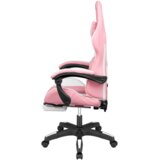 Kr&amp;uuml;ger&amp;amp;Matz Warrior GX-150 gaming stol s podporo za noge, bela-roza, do 150 kg Slike
