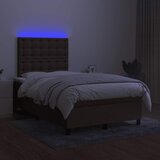  s oprugama i madracem LED tamnosmeđi 120x190 cm tkanina | shoptok.hr