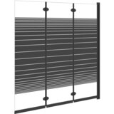  Sklopiva pregrada za tuš 3 panela 130 x 130 cm ESG crna | shoptok.hr