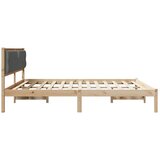  Krevetna konstrukcija s uzglavljem Tamno siva 200 x 200 cm | Eponuda.com