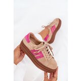 Boto Women's Platform Sneakers Made Of Natural Suede Beige-Pink Eldira | Eponuda.ba