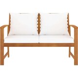 Klupa s krem jastucima 120 cm od masivnog bagremovog drva | shoptok.hr