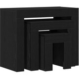 vidaXL Gnezditvena kava miza Set 3 Črn hrast MDF | Shoptok.si