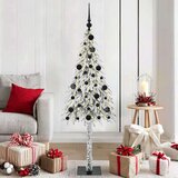 vidaXL Božično drevo med 150 LED z stojalom Bela 150 cm PE in jeklo | Shoptok.si